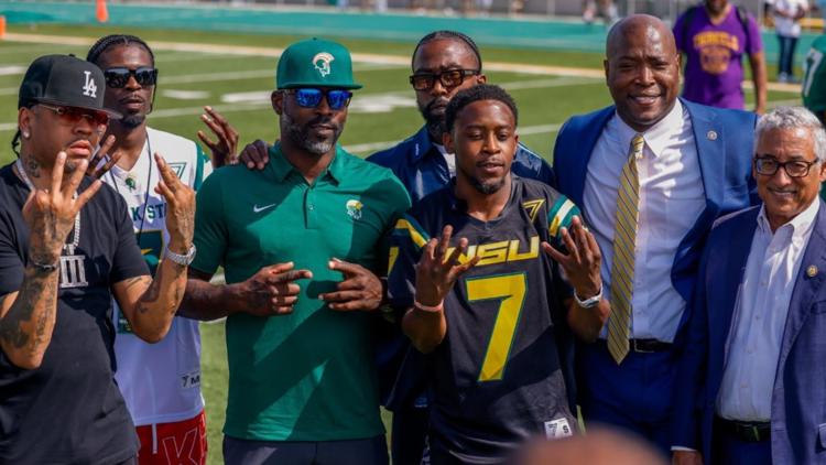 757 greats support NSU head coach Michael Vick's inaugural spring football game