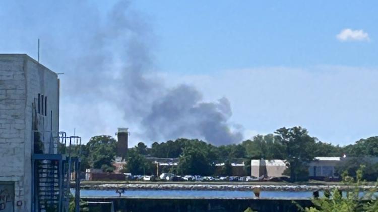 Portsmouth Fire Rescue responding to fire on Smithfield Road