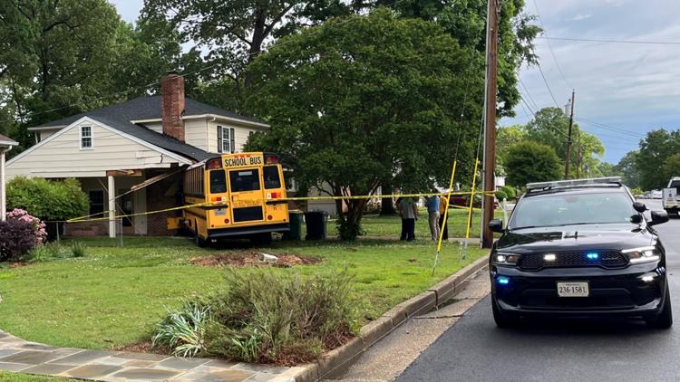 2 children hospitalized after school bus crashes into Central Virginia house