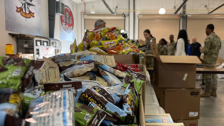 Fort Eustis military members make care packages for deployed soldiers