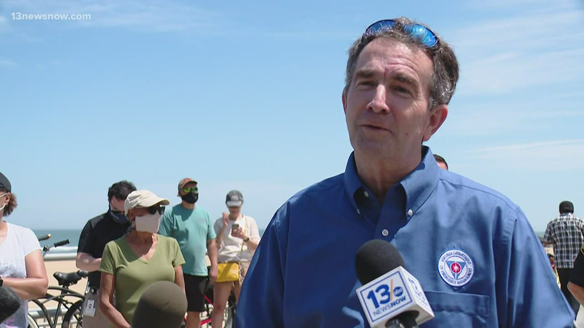 Governor Northam checked on the safety measures in place at the Oceanfront on Saturday.