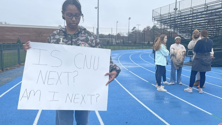 Christopher Newport University students rally against growing gun violence across the country and Virginia