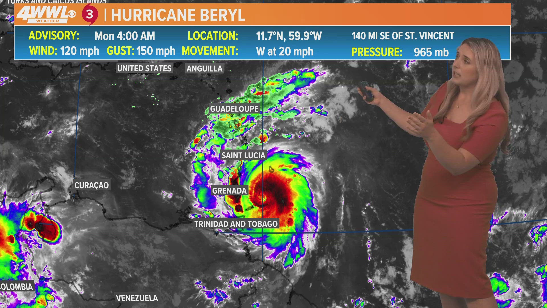 Hurricane Beryl tracker Takes aim at southeast Caribbean