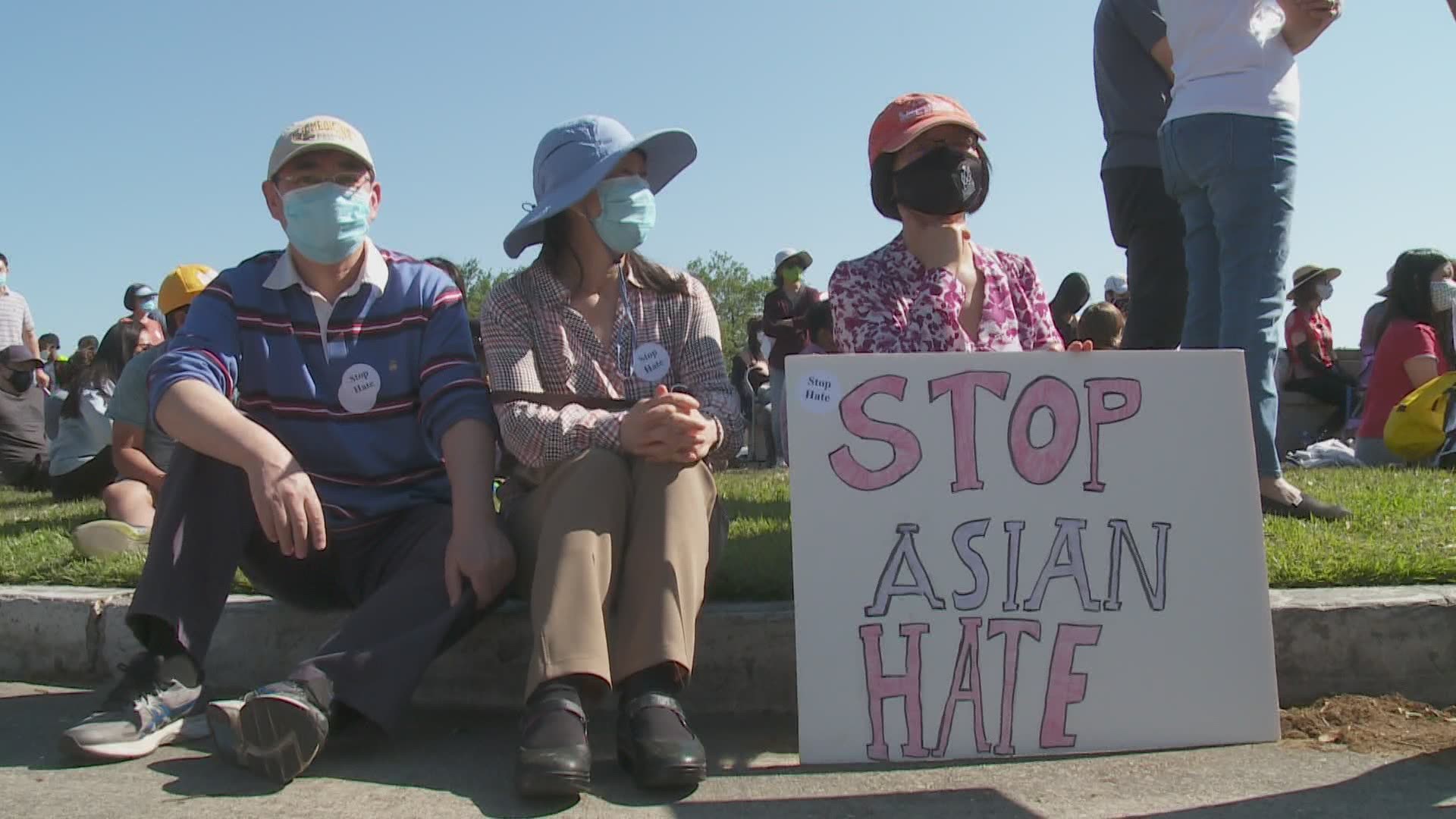 A rally was held in the city to protest Asian Hate after the recent attacks on the Asian community.