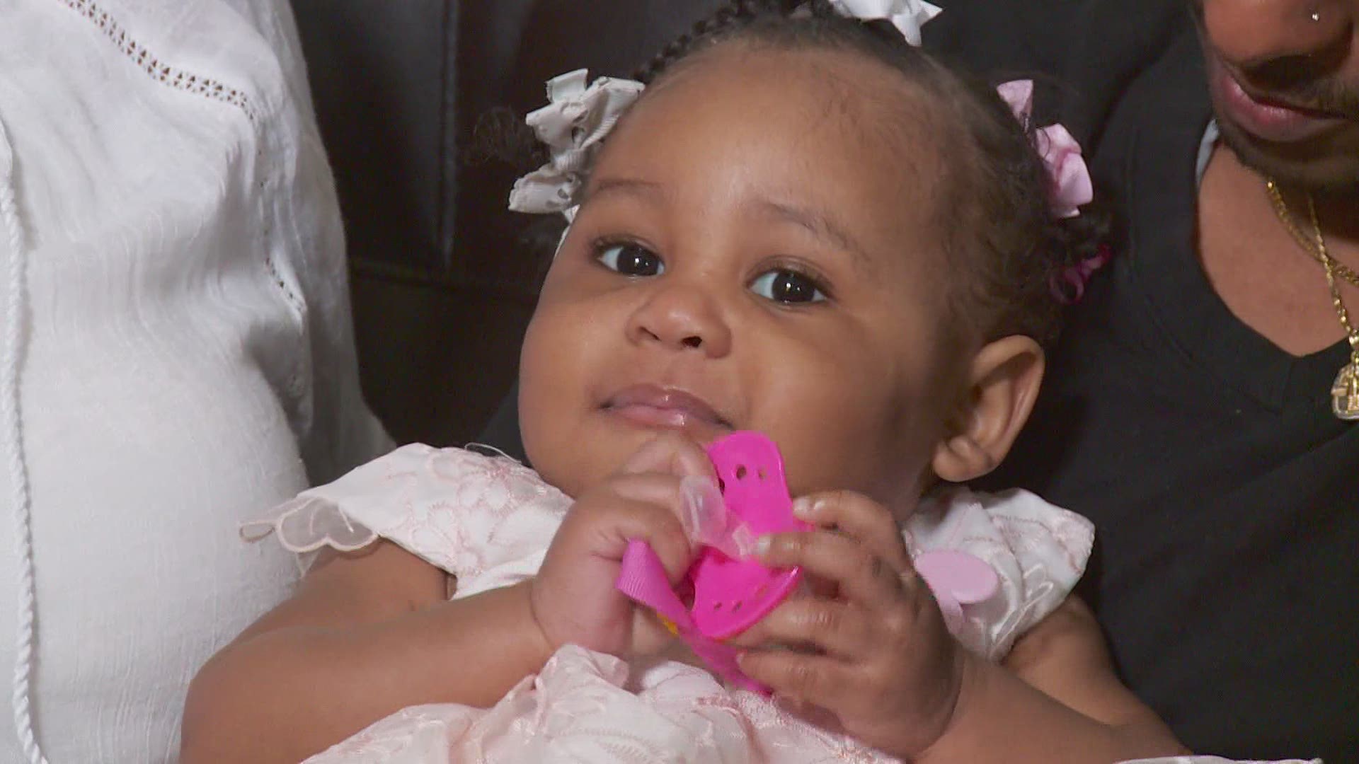 A 1-year-old baby has beaten the odds by defeating COVID and liver failure all in her first year of life.