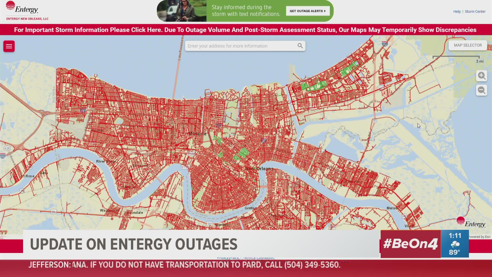Some customers have their power back in New Orleans East, and many Cleco customers are estimated to get power back Wednesday.