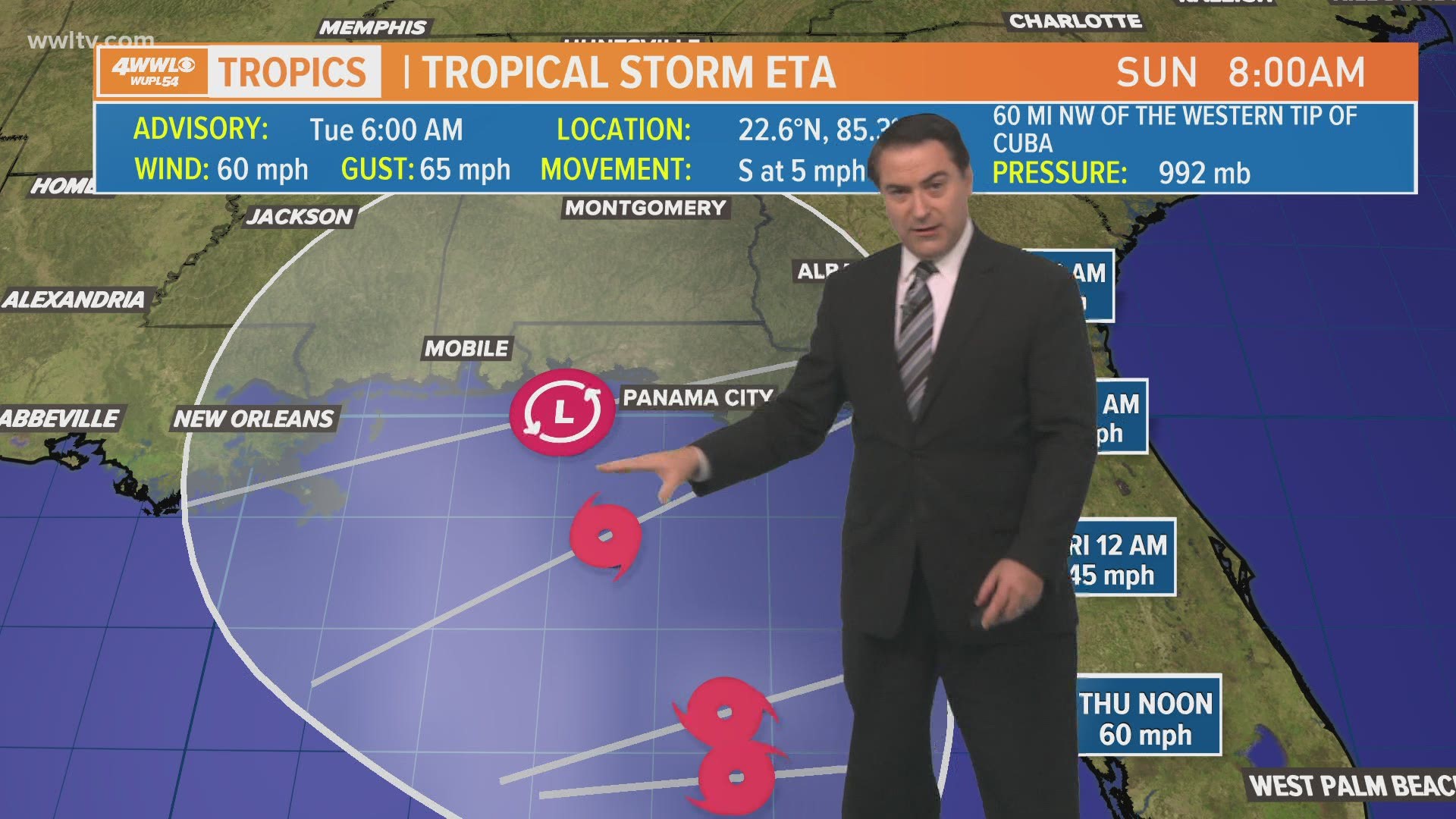 Meteorologist Dave Nussbaum shares his thoughts about Eta and where it will go. Plus, expect clouds and some showers today and Wednesday across the New Orleans area.