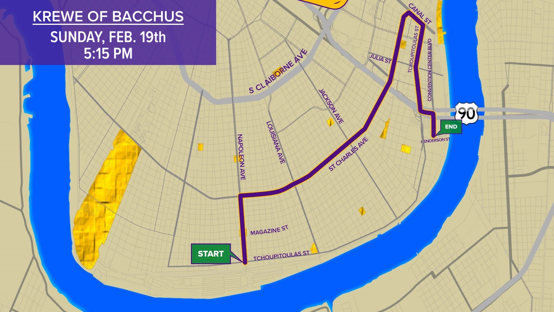 Krewe of Bacchus 2023 parade