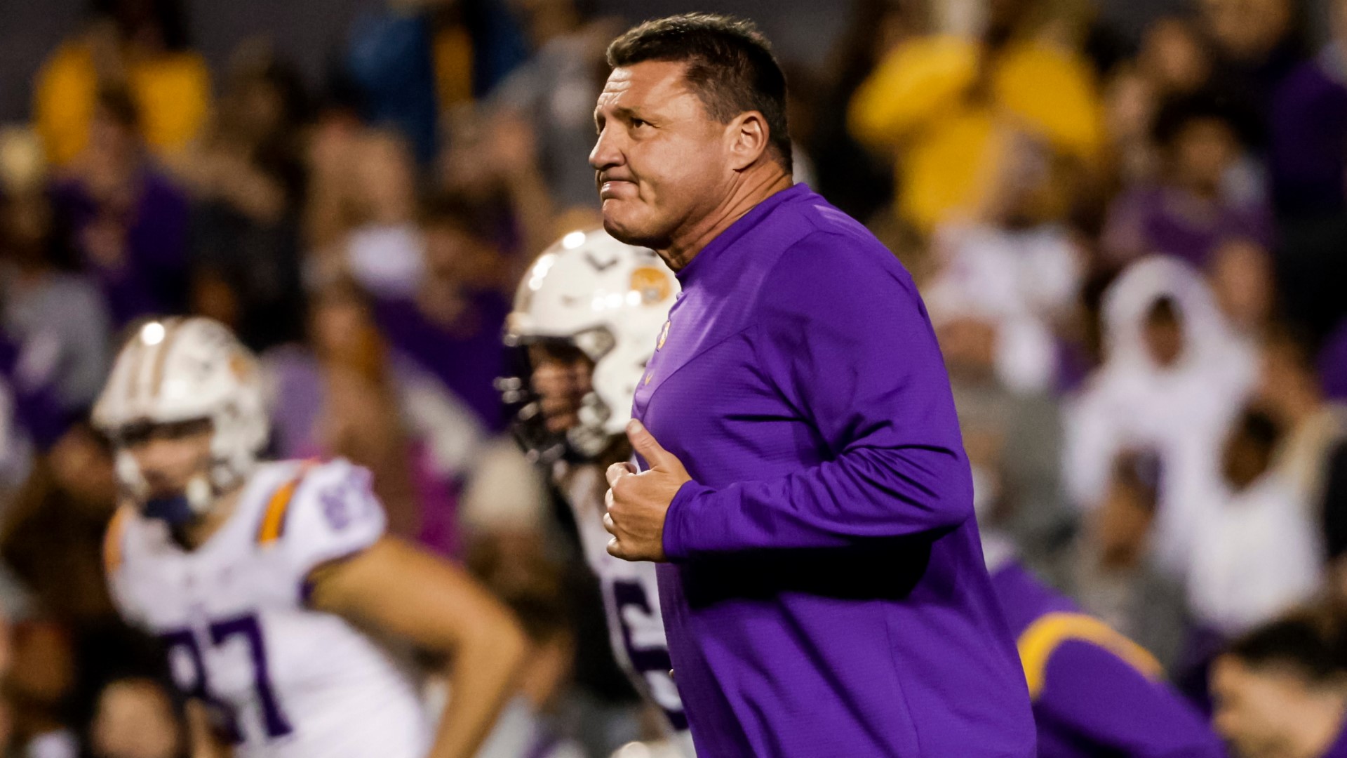 Orgeron coached the Tigers to a win over Texas A&M in his final home game