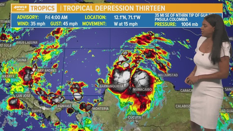 Tropical Depression 13 will become Julia later today