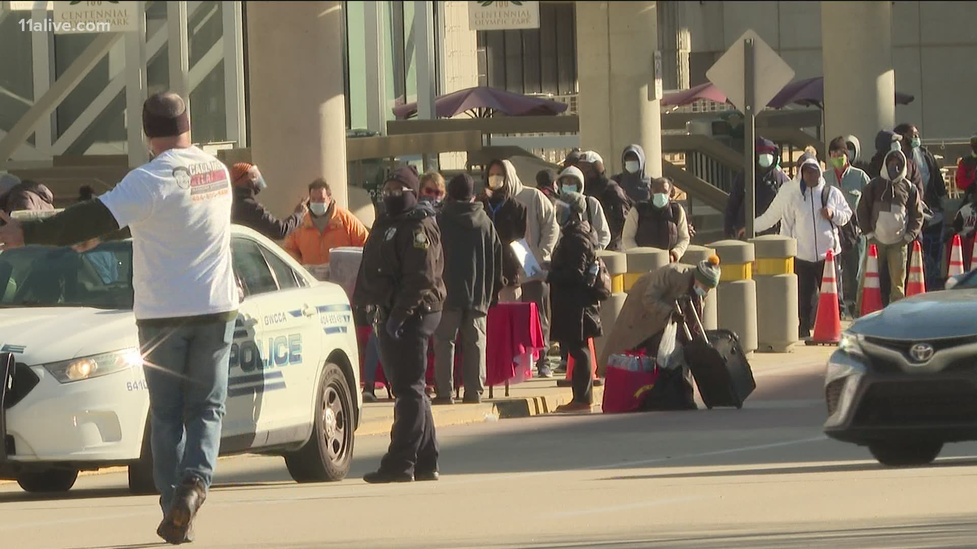 The event provided families with personal protective equipment, fresh produce, food for the next two weeks, blankets and hand warmers among other things.