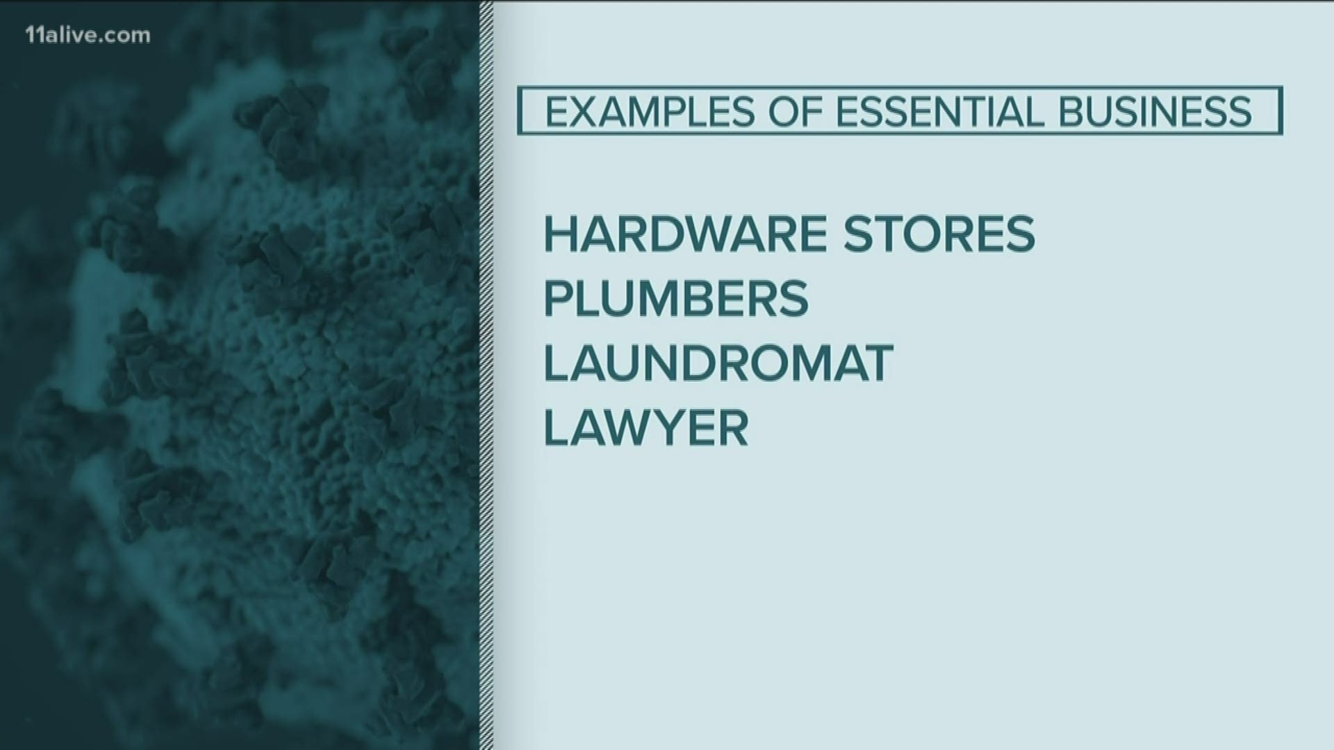 The order carves out a number of exemptions for essential businesses and services that the city considers necessary for home life to function.