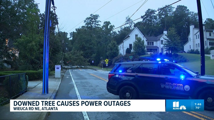 Traffic Alert: Fallen tree blocking road in Atlanta neighborhood; leaving nearly 200 without power