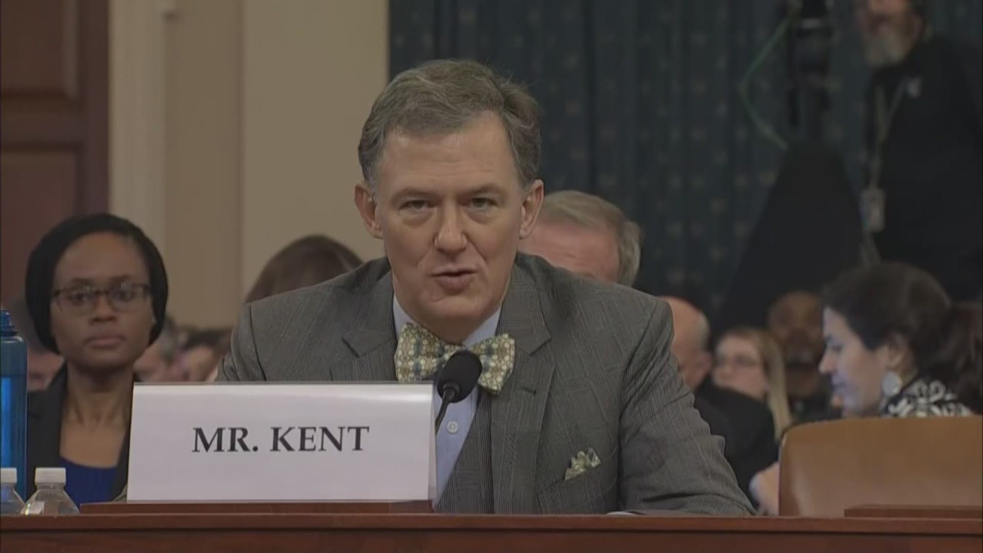 George Kent, a deputy assistant secretary of state, is testifying Wednesday in the first public hearing. He has already testified in a closed session.