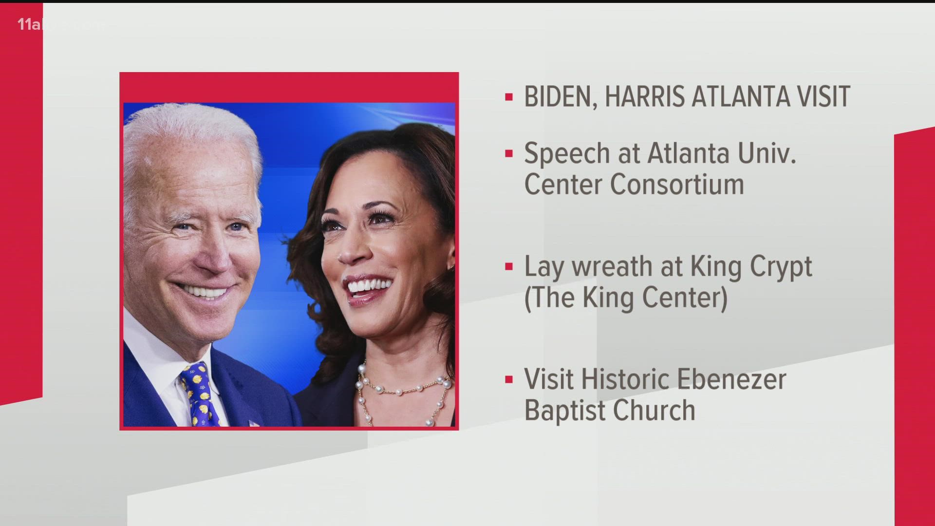 They will make remarks at the Atlanta University Center and then visit the King Center.