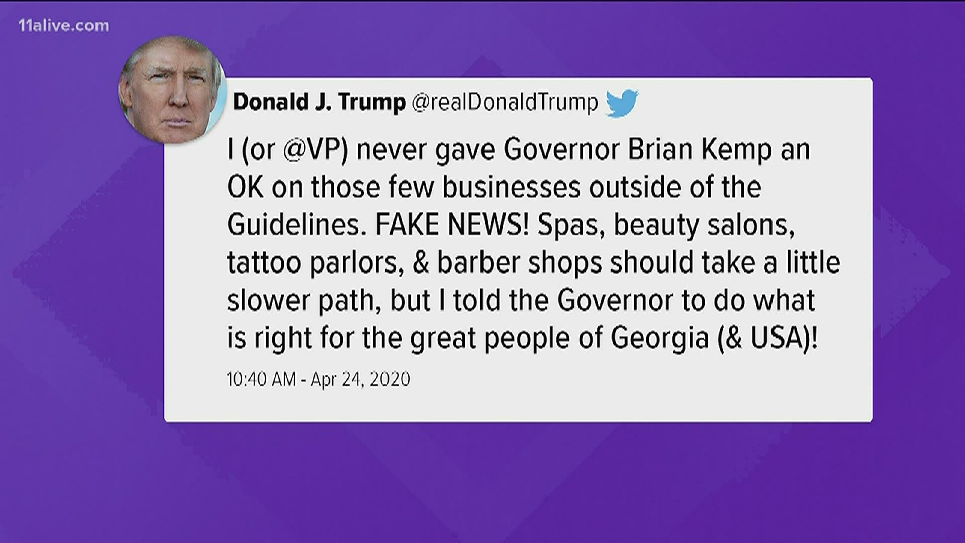 The president said Thursday he "wasn't happy" with Georgia Gov. Brian Kemp over the state's reopening.