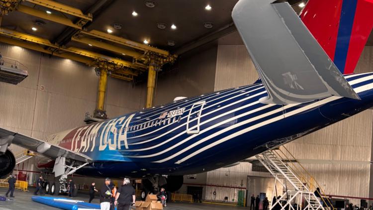 Delta shows off Team USA plane ahead of Winter Olympics