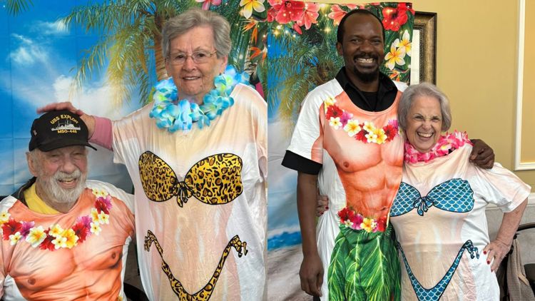 Canterfield of Kennesaw seniors strike poses in swimsuit tee tradition