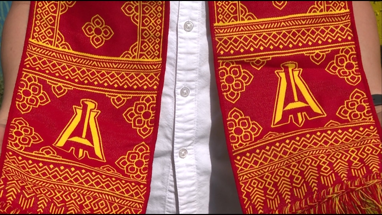 Atlanta artist infuses heritage into Atlanta United scarf for AAPI Month