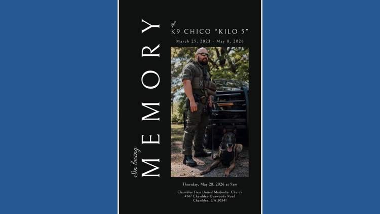 Brookhaven police department mourns the sudden loss of K9 Chico in the line of duty