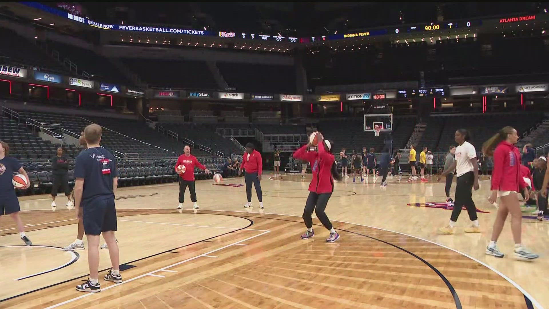 11Alive's Maria Martin is inside the Gainbridge Fieldhouse, where the Indiana Fever will host the Atlanta Dream for a preseason game.