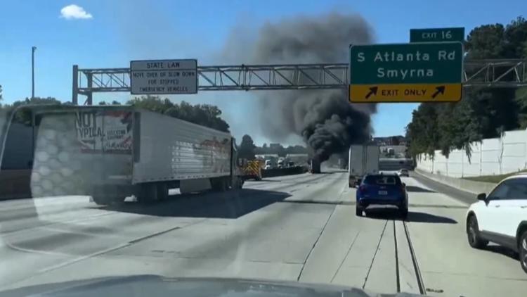 Lanes reopen on I-285 after vehicle fire causes brief shutdown