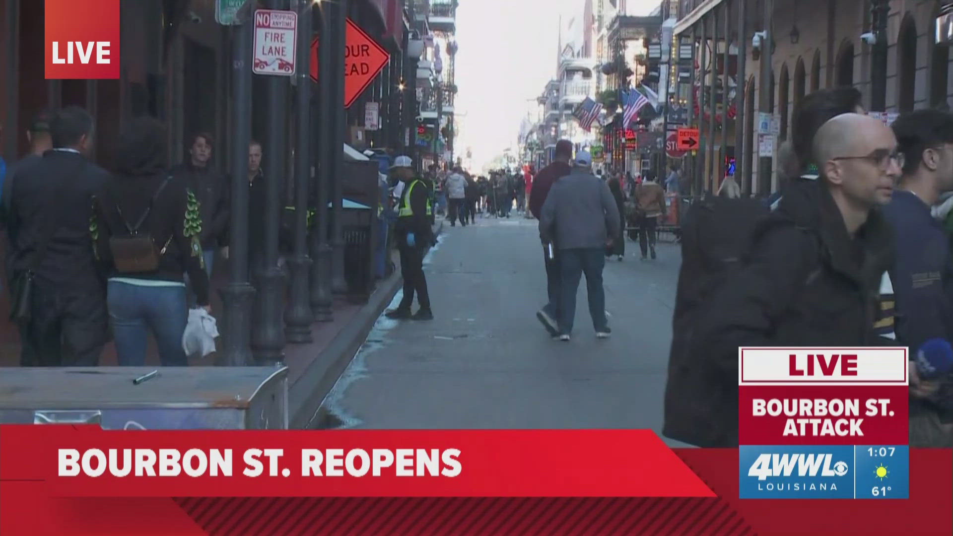 A day after a truck plowed through a crowd, killing at least 14 and injuring several others, Bourbon Street has reopened. 