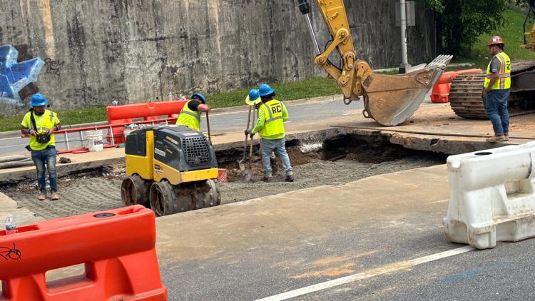 Shirley Franklin Boulevard reopened to traffic after repairs for road collapse