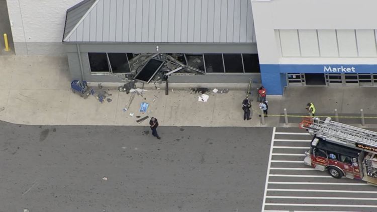 Driver hits pedestrian, crashes into Walmart in Riverdale, police say
