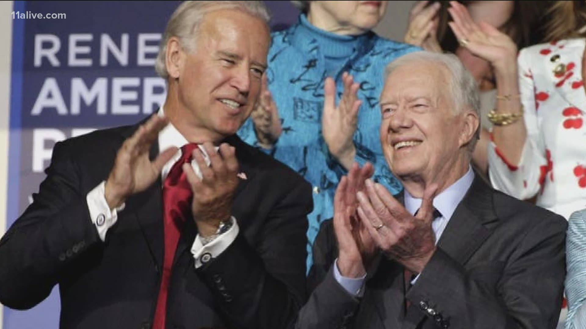 President Joe Biden and the First Lady will be in Georgia tomorrow, they will attend a drive-in rally and visit former president Jimmy Carter and his wife Rosalynn.
