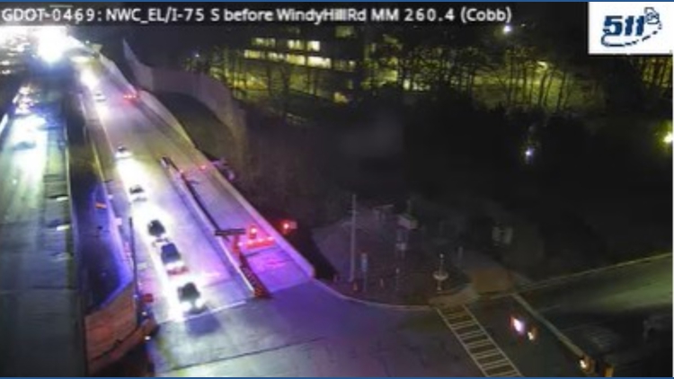 Person struck and killed on I-75 express lanes in Cobb County was hit by DeKalb County Police car
