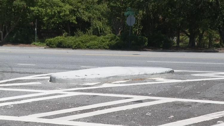 Traffic calming barrier leading to safety concerns along busy Gwinnett Co. road