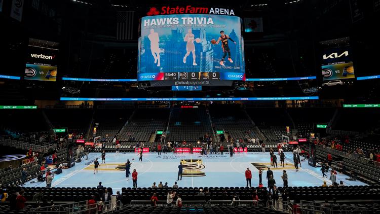 This is what the Atlanta Hawks' court looks like for the NBA Cup