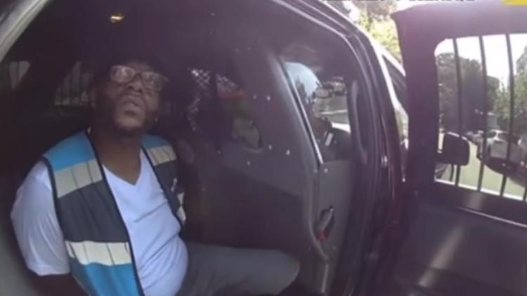 Video captures moment suspect wearing Amazon vest was arrested for breaking into cars