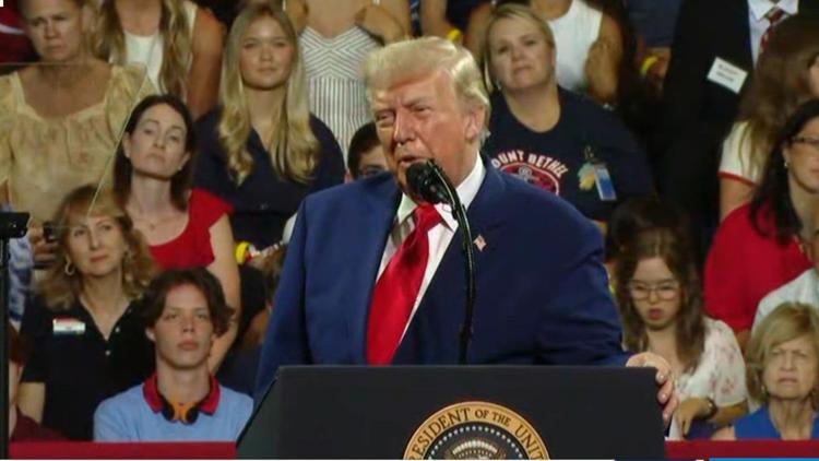 Trump honors fallen service member Lt. Tyler Feehan at Georgia rally, offers family an Air Force One ride