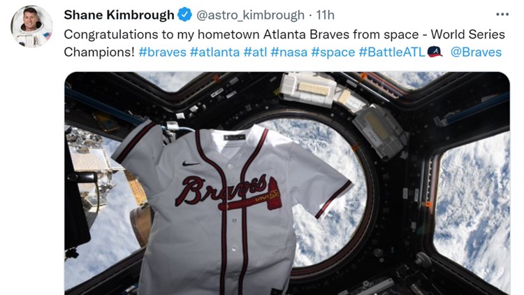 A message from space: Congratulations to the Braves