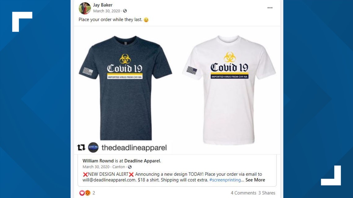 Georgia Captain Over Spa Shootings Appeared To Promote Shirts With Racist Slogans About Asians 10tv Com