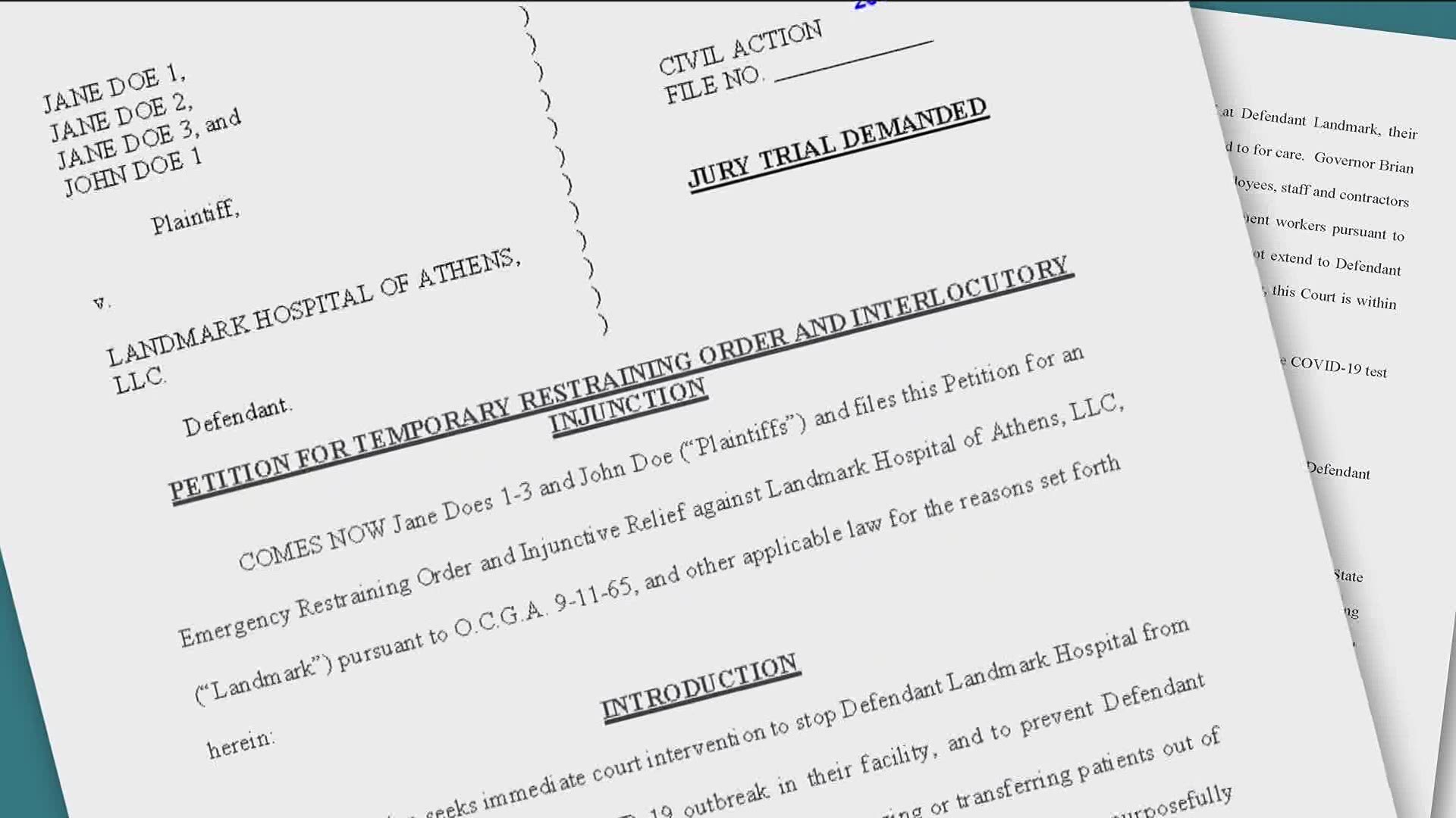 The lawsuit filed against Landmark Hospital in Athens has many allegations including nurses being instructed to swab incorrectly to give false results.