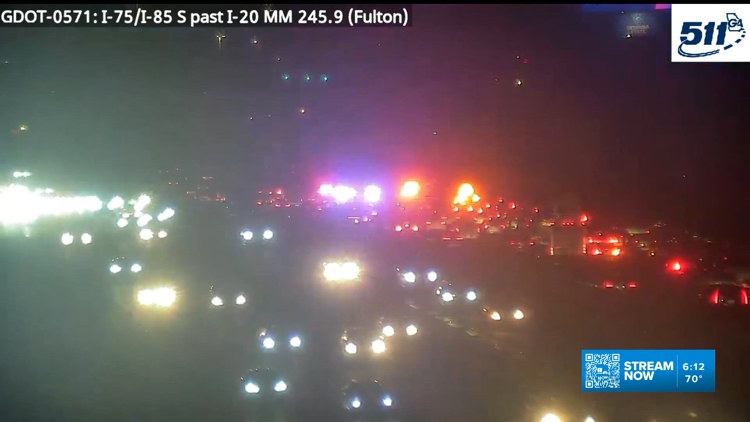 Traffic Alert: Pedestrian hit by vehicle on I-75/85 northbound in Atlanta, police say