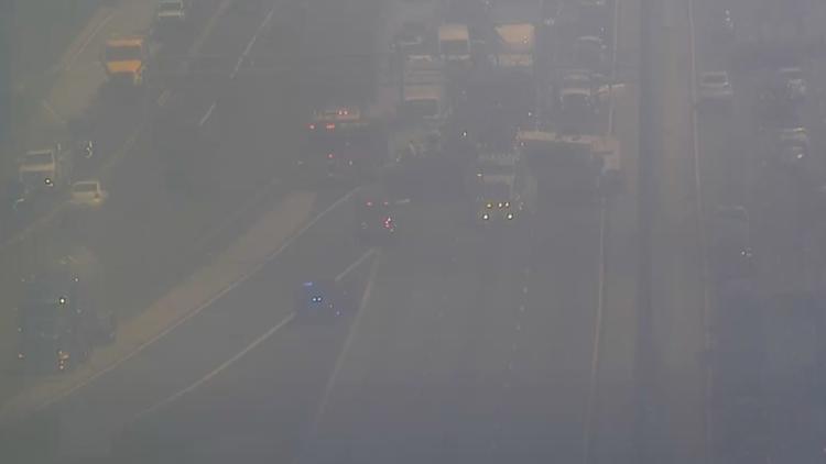 Lanes reopen on I-20 westbound at West Avenue in Rockdale County after vehicle overturns