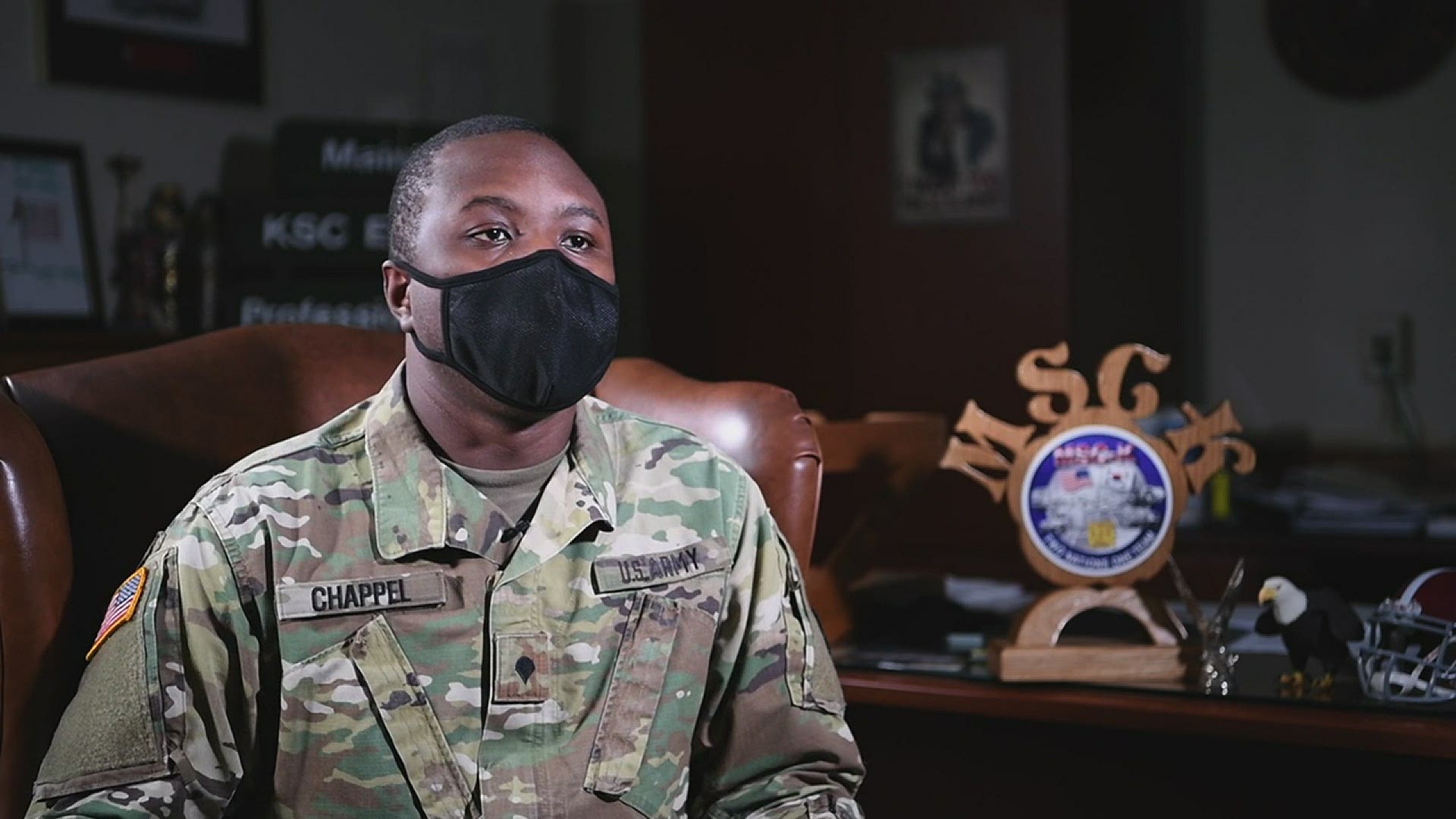 SPC De'ontae Chappel, the first known service member diagnosed with COVID-19, tells his story after a full recovery.