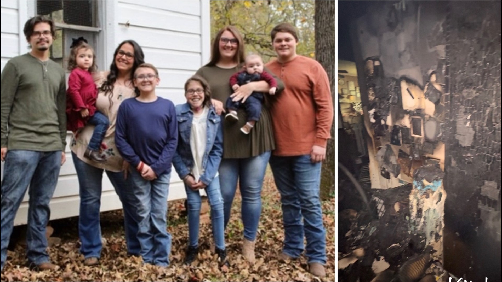 The Bowman family of eight is without a home after a dryer fire destroyed their house and everything in it.