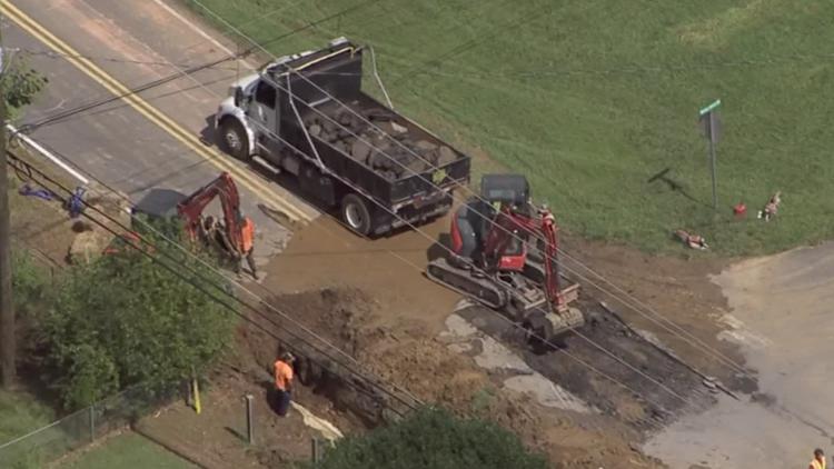 Road blocked in Cherokee County amid repairs following water main break