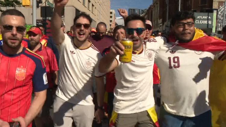 High spirits, rowdy scenes as Downtown Atlanta welcomes Spain and Cabo Verde for World Cup