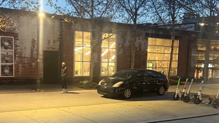 Car seen driving on the BeltLine near Krog Street