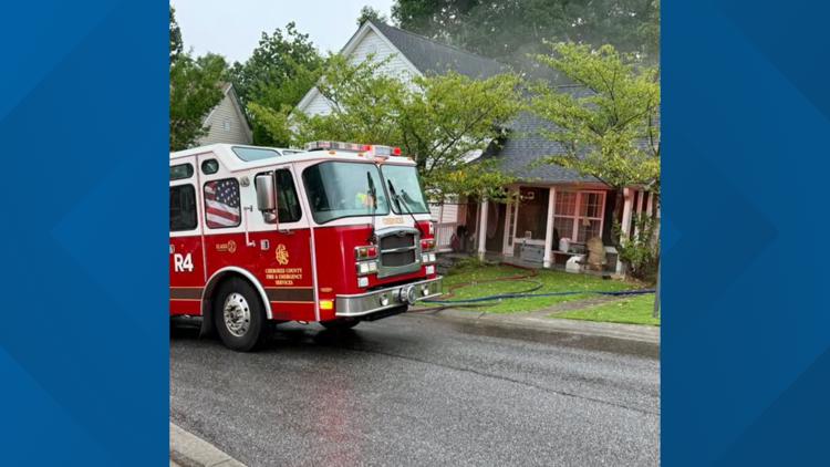 Lightning strikes home in Cherokee County, sparking a fire