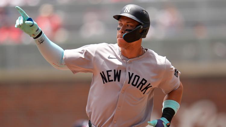 Aaron Judge ties A-Rod with 351st homer for Yankees in a 4-2 win over Braves
