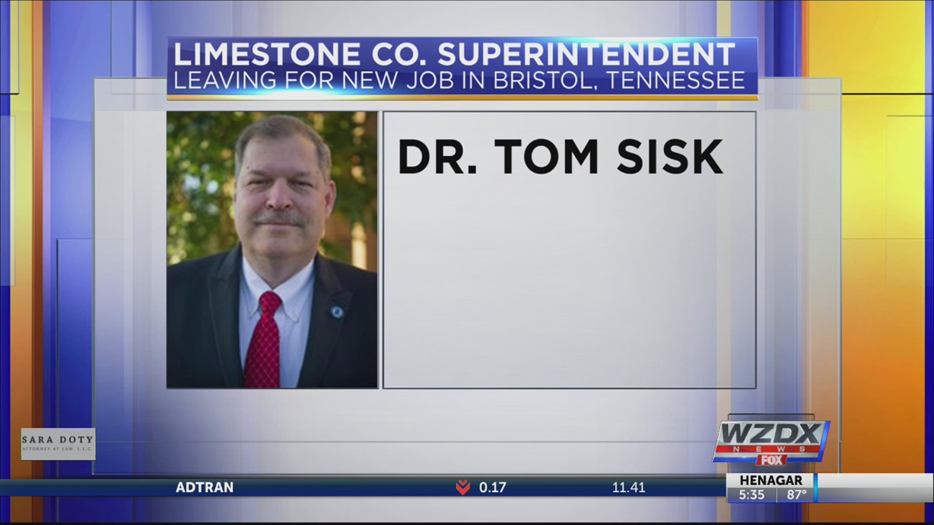 Dr. Tom Sisk will be leaving Limestone County Schools at the end of September.