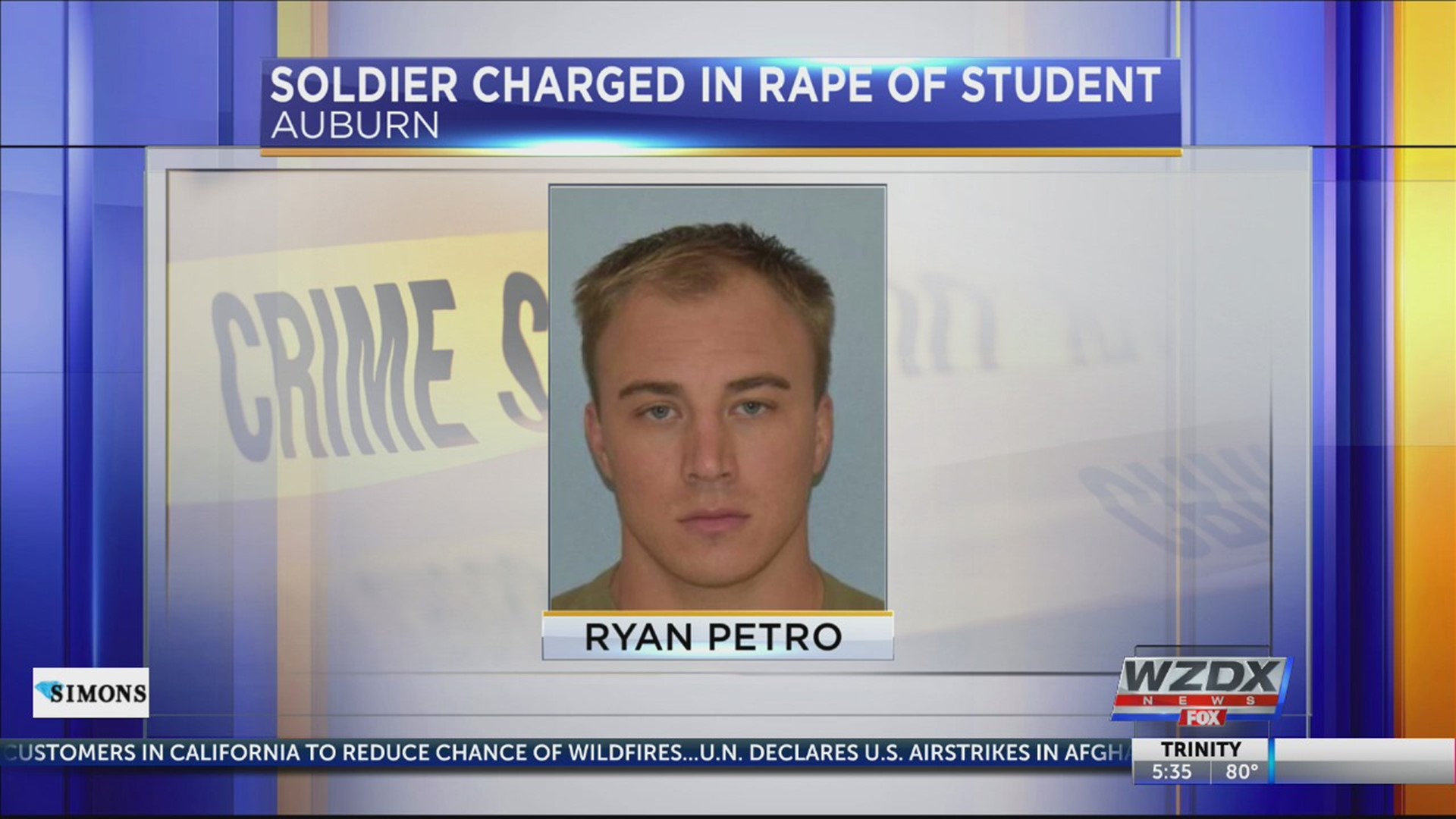 A deployed soldier accused of raping an Auburn University student is arrested.