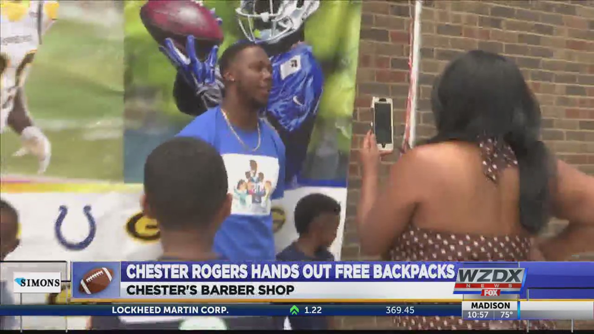 Lee High School grad and current Indianapolis Colts wide receiver Chester Rogers returned Huntsville this weekend to give away backpack to local students.